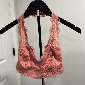 aerie Lace Racerback Bralette - Coral Pink